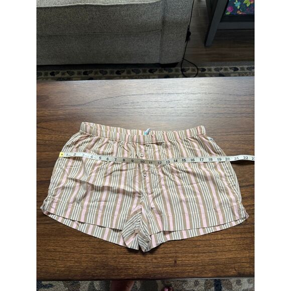 Bliss Medium Tan and Pink Striped Pajama Short - Picture 4 of 5